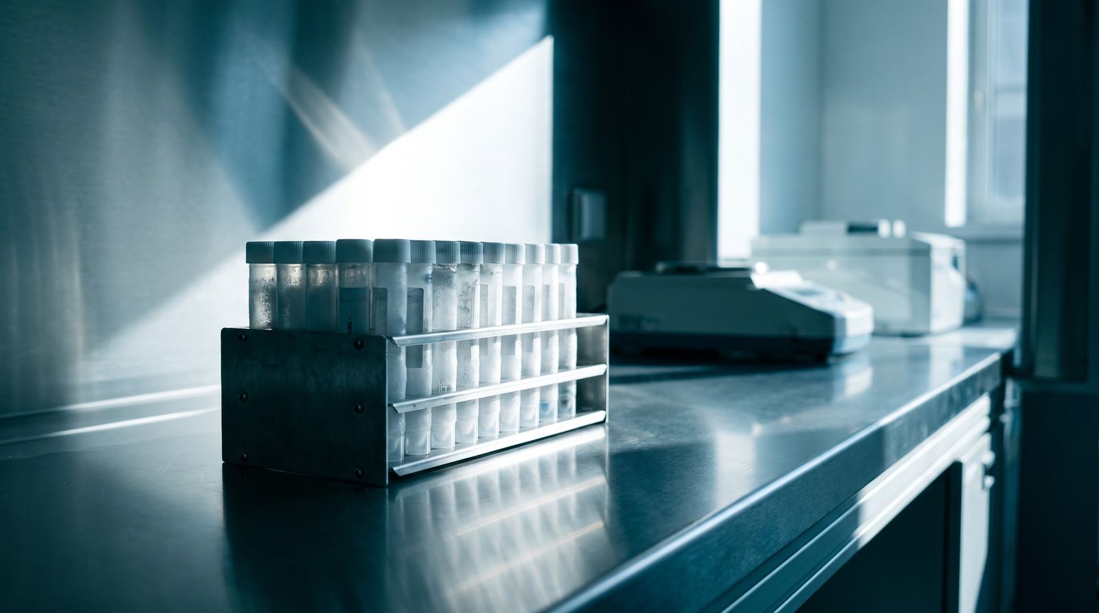 Diagnostic and cryogenic storage equipment in a modern clinical laboratory